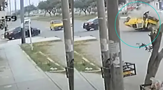 Las cámaras de seguridad captaron el impactante hecho que no dejó ninguna perdida humana. Las cámaras de seguridad captaron el impactante hecho que no dejó ninguna perdida humana.