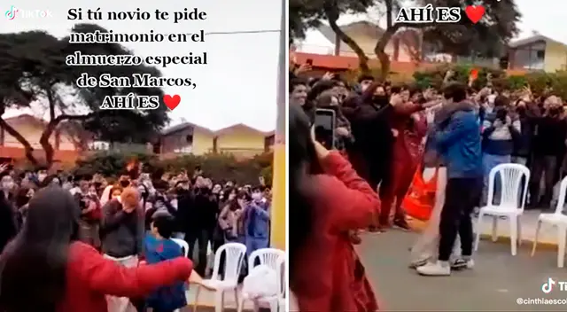 Como todo un romántico, el muchacho no dudó en arrodillarse y tomar su mano mientras le hacía la propuesta.
