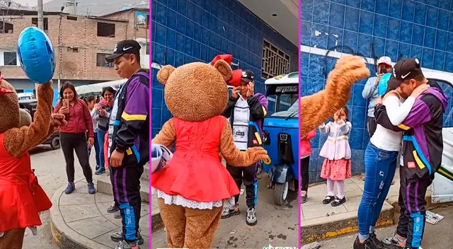 El joven rompió en llanto al recibir la tierna sorpresa. El joven rompió en llanto al recibir la tierna sorpresa.