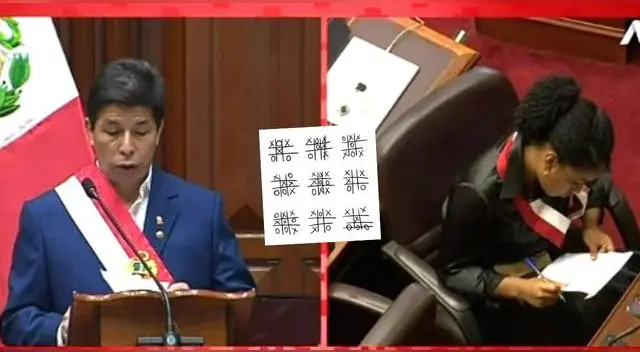 El presidente de la República, Pedro Castillo, da el mensaje por Fiestas Patrias ante el Congreso.