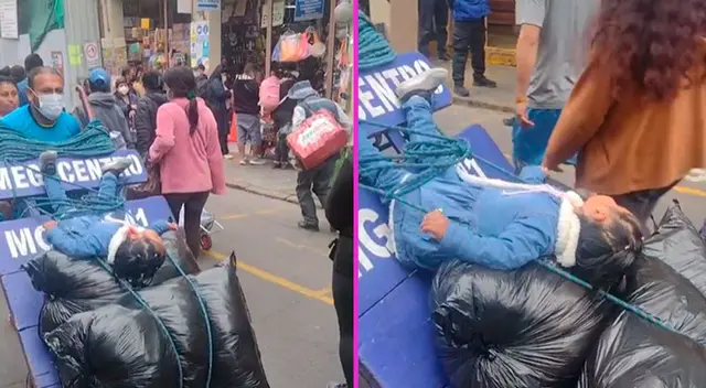 El hombre fue grabado trabajando junto a su pequeña. El hombre fue grabado trabajando junto a su pequeña.