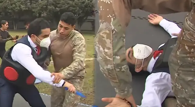 Periodistas es reducido por militar durante Parada Militar.