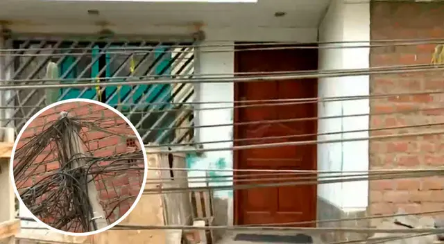 Poste lleno de cables cae cerca de viviendas y deja 'atrapados' a vecinos de VES.