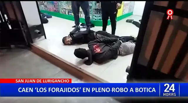 SJL: capturan a delincuentes extranjeros que usaban armas de guerra en robo a botica [VIDEO]