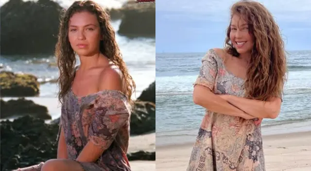 Luego de 28 años Thalía recrea el personaje de Marimar con vestido original