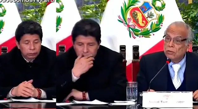 Pedro Castillo se quedó dormido mientras hablaba Aníbal Torres Pedro Castillo se quedó dormido mientras hablaba Aníbal Torres