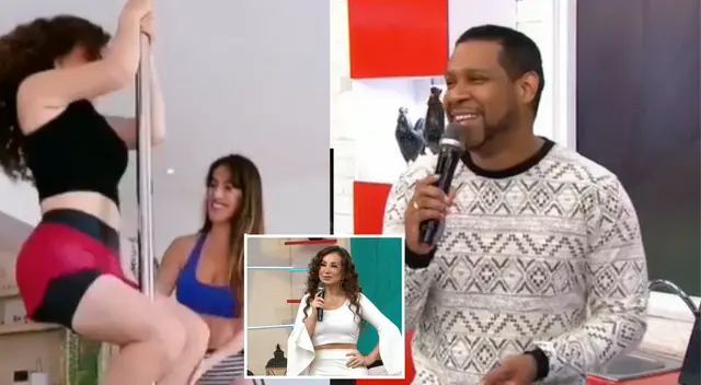 Giselo de burla de Janet Barboza al verla realizar pole dance