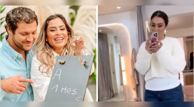 Ethel Pozo se prueba su vestido de novia.