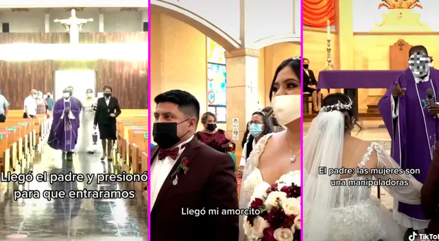 La novia no podía creer lo que estaba escuchando de la boca del padre.