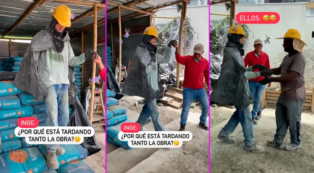 Los obreros aprovecharon su tiempo libre para bailar el vals.