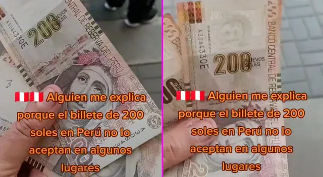 El joven venezolano no sabía el motivo por el que las personas no le recibián el billete de 200 soles y se animó preguntar en TikTok. El joven venezolano no sabía el motivo por el que las personas no le recibián el billete de 200 soles y se animó preguntar en TikTok.