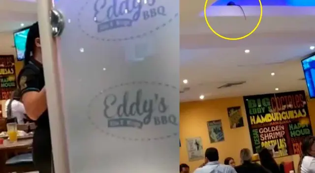 No se dieron cuenta que la rata hacía de las suyas en el restaurante.