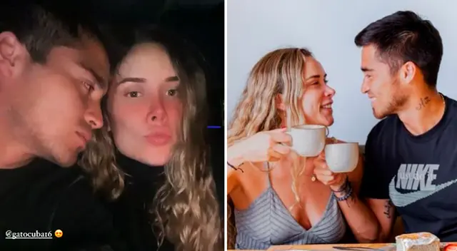 Rodrigo Cuba y Ale Venturo felices con su nueva mascota.