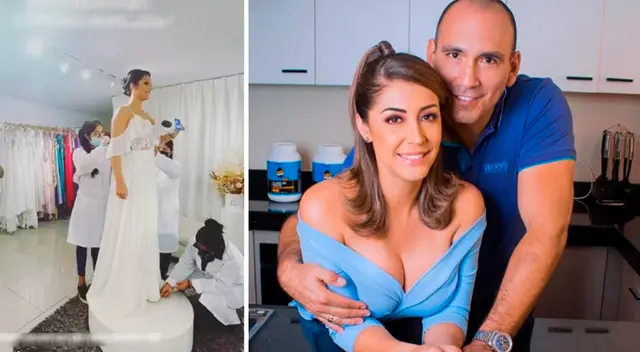 Karla Tarazona se luce en vestido de novias.