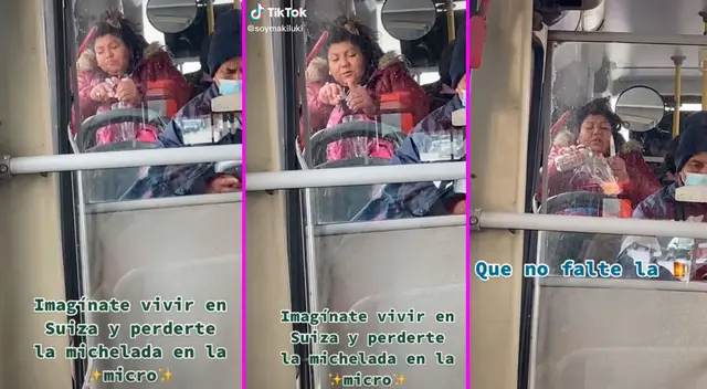 La mujer llevó todos sus implementos en su cartera para preparar su bebida. La mujer llevó todos sus implementos en su cartera para preparar su bebida.