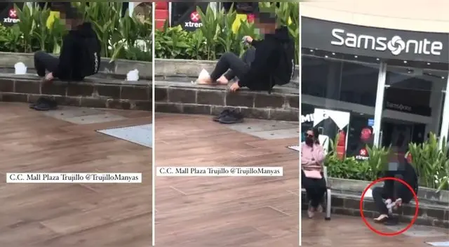 La escena ha generado miles de comentarios graciosos por la acción del muchacho en pleno centro comercial. La escena ha generado miles de comentarios graciosos por la acción del muchacho en pleno centro comercial.