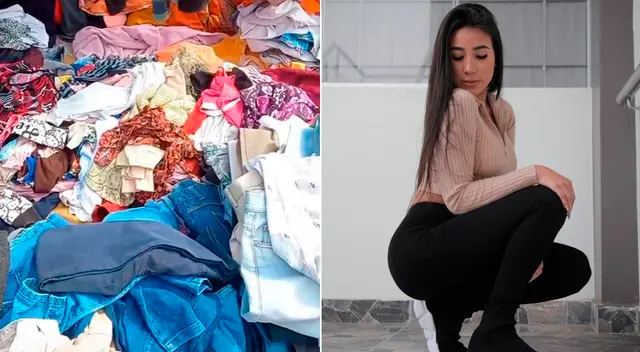 En el video se ve cómo la joven muestra una serie de prendas: pantalones, casacas, polos, accesorios y más, todo desde un sol. En el video se ve cómo la joven muestra una serie de prendas: pantalones, casacas, polos, accesorios y más, todo desde un sol.