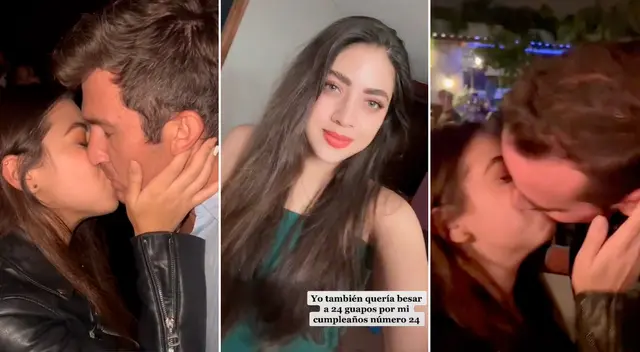 Estefanía encontró una forma de celebración más divertida para ella: dándoles un beso en la boca a 24 personas desconocidas, entre hombres y mujeres.