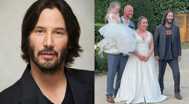 Keanu Reeves asistió a una boda en Reino Unido.