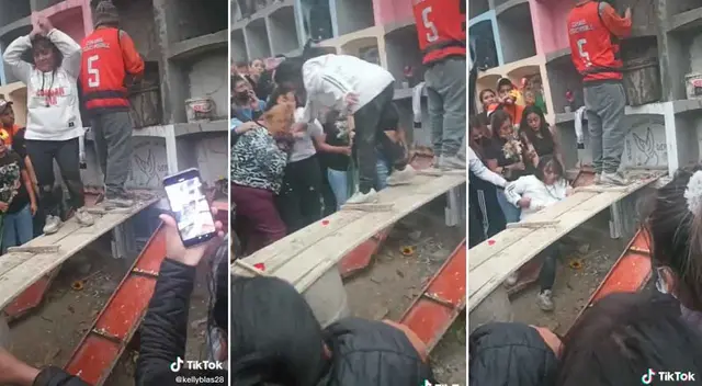 La mujer, que tenía unas copas de más, se subió a un tablón para bailarle a su difunto sin calcular su caída. La mujer, que tenía unas copas de más, se subió a un tablón para bailarle a su difunto sin calcular su caída.