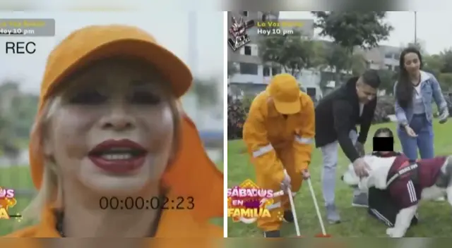 Susy Síaz se disfraza de barrendera.