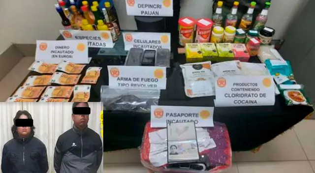 Los productos donde camuflaron la droga y los detenidos Los productos donde camuflaron la droga y los detenidos