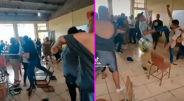 Los padres se empezaron a lanzarse las carpetas de sus hijos. Los padres se empezaron a lanzarse las carpetas de sus hijos.