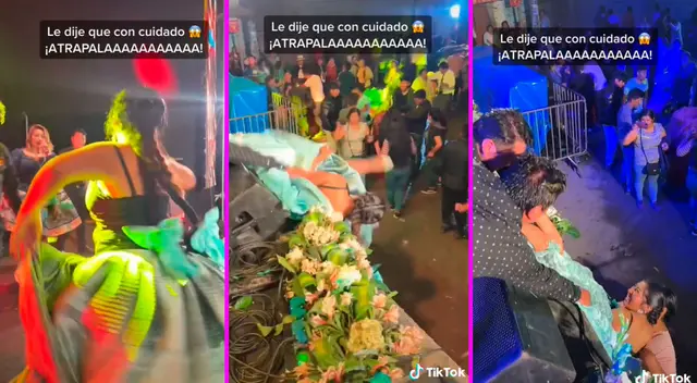 La joven bailó en el escenario, pero se dio muchas vueltas y perdió el equilibrio. La joven bailó en el escenario, pero se dio muchas vueltas y perdió el equilibrio.