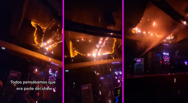 Los jóvenes siguieron bailando pese al incendio.