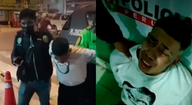 Delincuente llora porque fue detenido por la Policía en Puente Piedra.