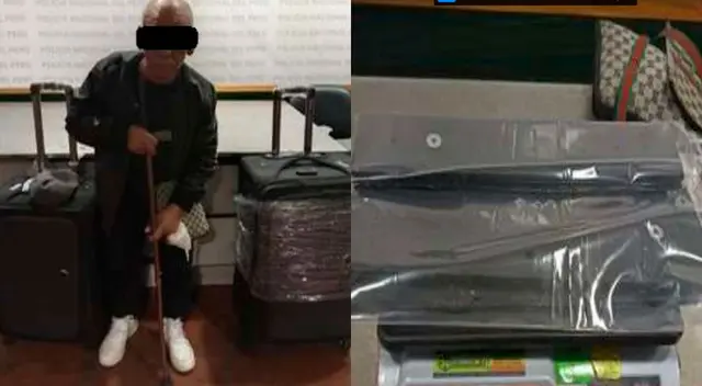 El adulto mayor detenido y las planchas con droga El adulto mayor detenido y las planchas con droga