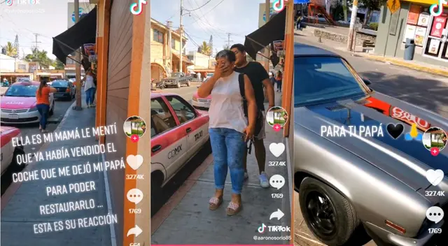 El auto fue un camaro de 1975 que lo usó el padre del joven.