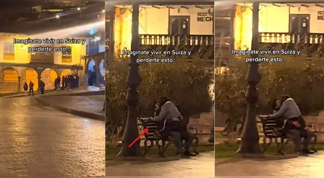 La pareja estaba dándose besos apasionados en una silla de la Plaza de Armas del Cusco y se hicieron virales.