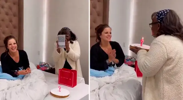 Alejandra Baigorria sorprende a su trabajadora del hogar.