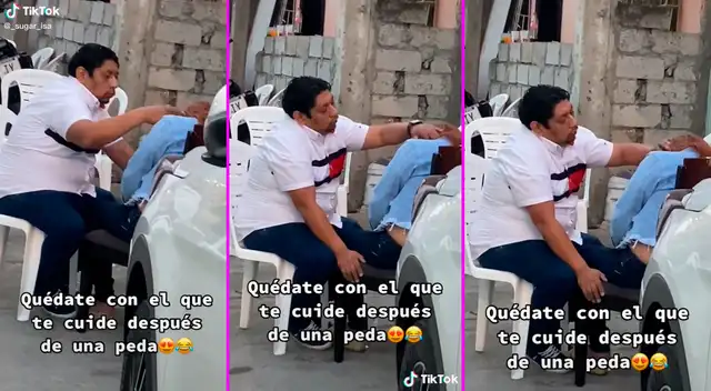 La pareja se pasó de copas y se quedaron descansando juntos.