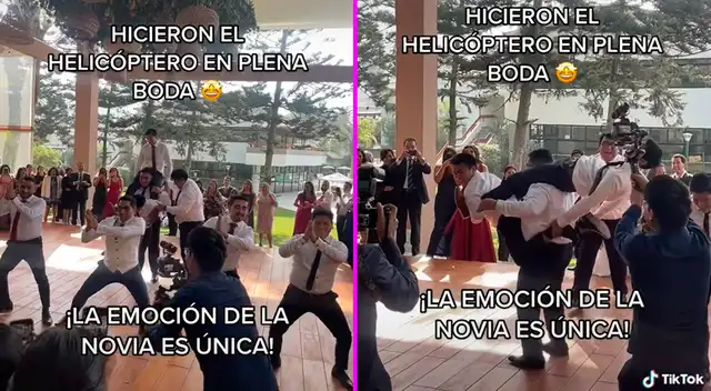 El novio sorprendió a sus invitados con la coreografía del grupo Skándalo.
