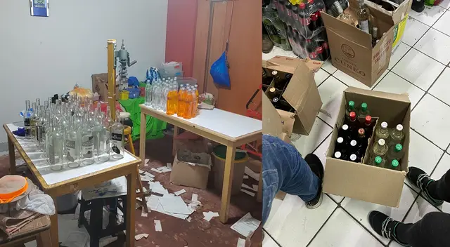En la vivienda se halló toda una fábrica. Elaboraban el licor y lo envasaban. En la vivienda se halló toda una fábrica. Elaboraban el licor y lo envasaban.