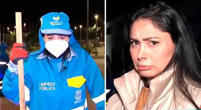 Pamela Franco asumió el trabajo de barrendera.