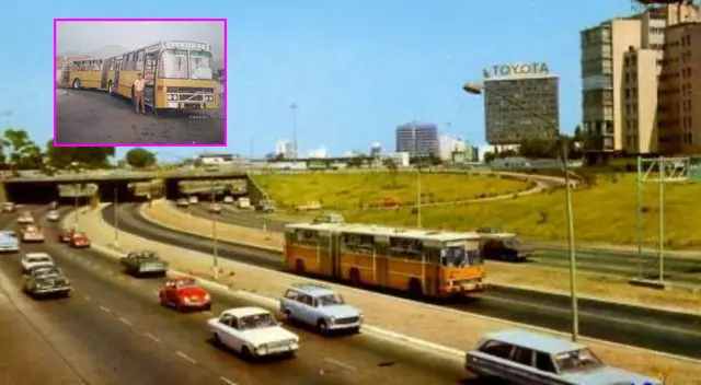 Bus de Ikarus recorriendo la Vía Expresa