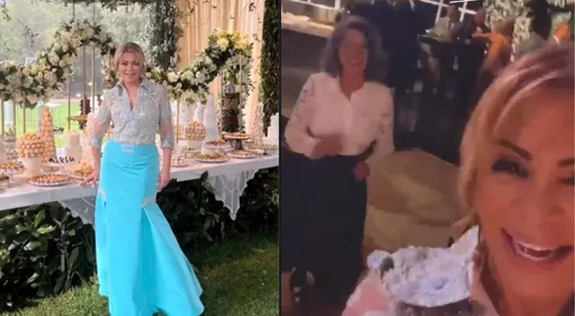Gisela Valcárcel se mostró feliz en la boda de Ethel Pozo