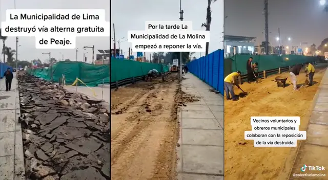 Vía libre de peaje viene siendo reparado por voluntarios y la municipalidad de La Molina Vía libre de peaje viene siendo reparado por voluntarios y la municipalidad de La Molina