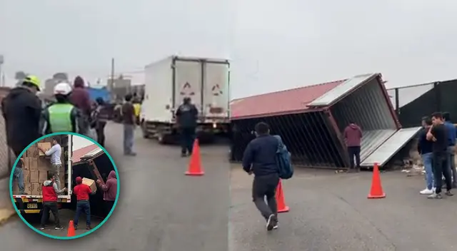 Camión sufre aparatoso accidente en la subida del jirón Huanta. Camión sufre aparatoso accidente en la subida del jirón Huanta.