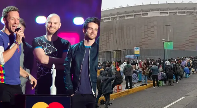 Largas filas para el concierto de Coldplay.