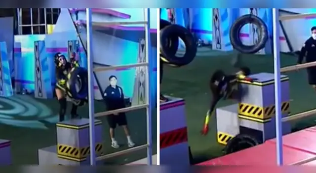 Rosángela Espinoza sufre accidente en EEG. Rosángela Espinoza sufre accidente en EEG.