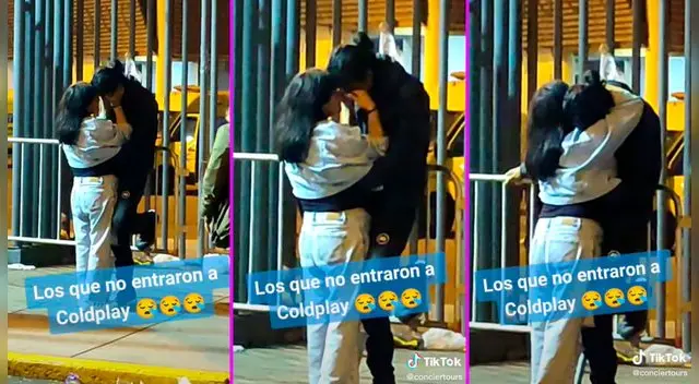 La pareja no logró ingresar al concierto de Coldplay y tuvieron que escuchar el concierto desde la calle.