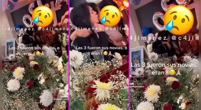 Las jóvenes no pudieron contener las lágrimas al ver a su novio en el cajón.