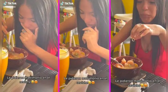 La joven no imaginó que su novio le iba pedir la mano de esa manera.