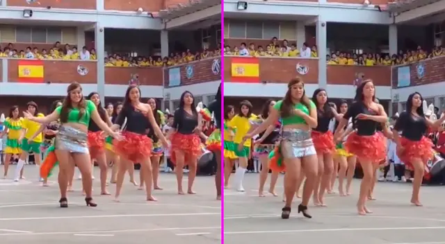 La joven causó furor con sus singulares pasos de samba.