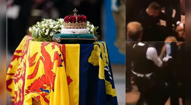 Hombre se lanzó sobre el ataúd de la monarca y guardias lo arrestaron