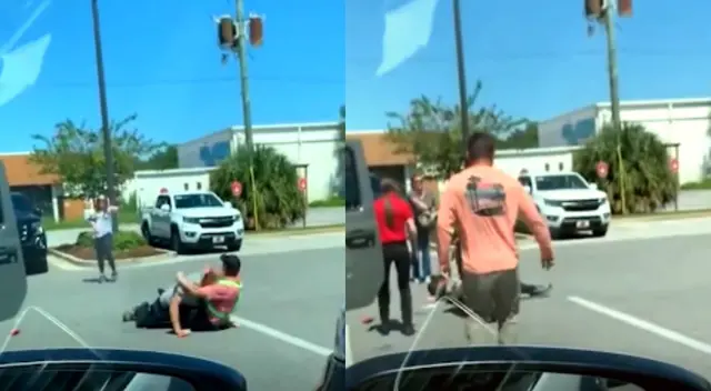 Mientras recibió la ayuda del empleado, ella pedía que puedan retener al asaltante. Mientras recibió la ayuda del empleado, ella pedía que puedan retener al asaltante.